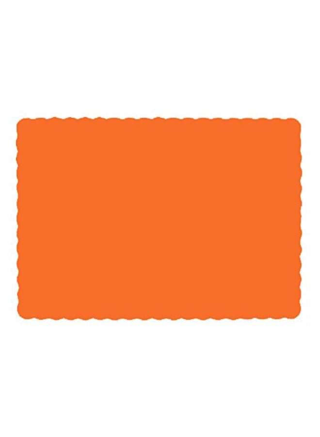 Netko Paper Placemats for Dining Table - Disposable Scalloped Edges Color Table Mats Great for Parties and Christmas Table Decorations 10"x14" (Orange) 50ct - Image 4
